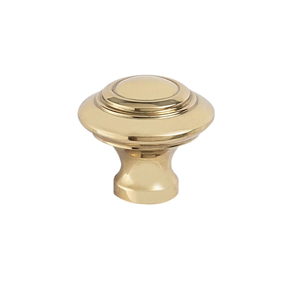 Tuscany 32mm Cabinet Knob in Polished Brass – timeless high-shine knob for classic and formal kitchen designs.