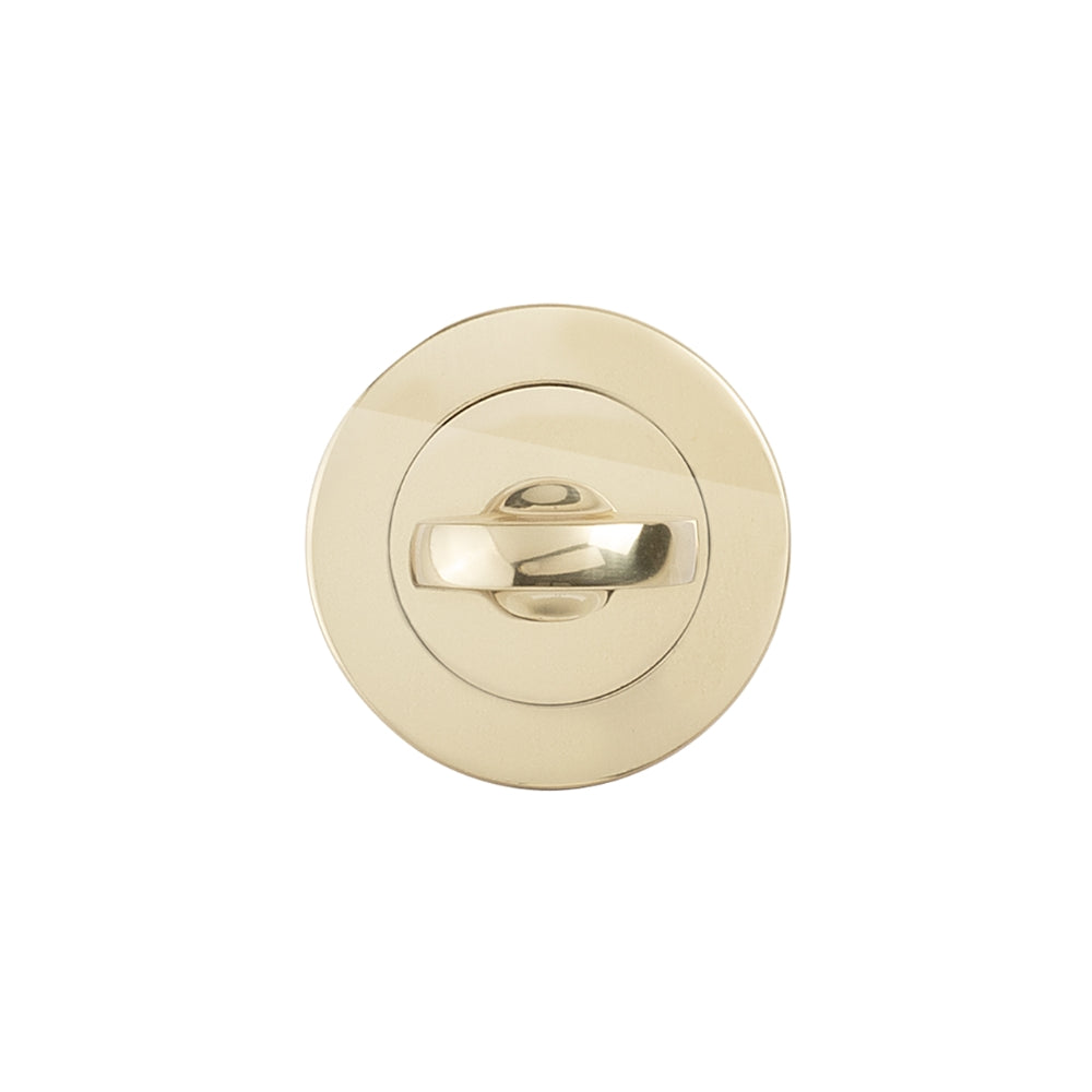 Traditional Privacy Turn and Release in Polished Brass – high-shine privacy set for timeless and formal interior spaces.