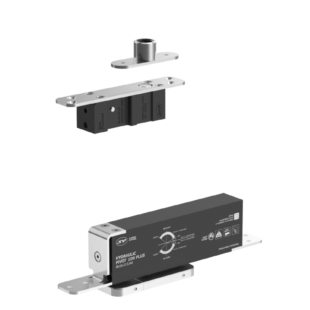 Product picture of the IN.05.213.HO JNF Hydraulic Pivot 100 Plus on a white background.