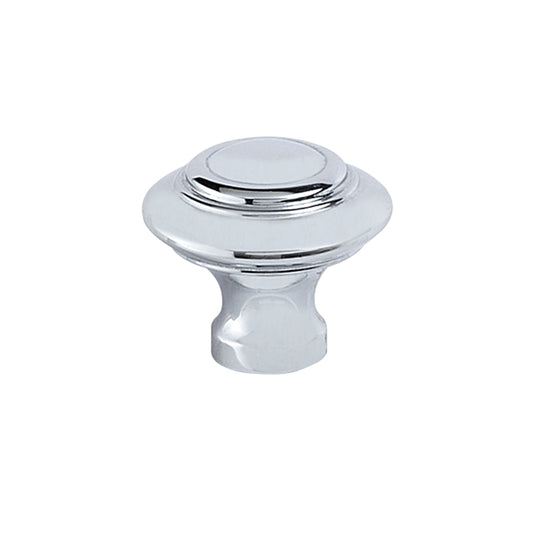 Tuscany 32mm Cabinet Knob in Chrome Plate – polished chrome knob for sleek, high-contrast cabinetry finishes.