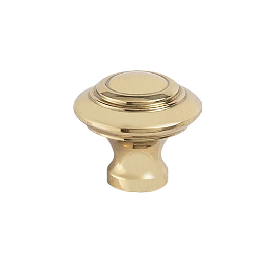 Tuscany 32mm Cabinet Knob in Polished Brass – timeless high-shine knob for classic and formal kitchen designs.